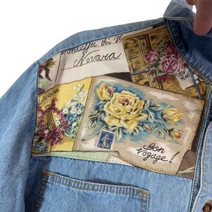 Vintage made in south Africa cropped oversized fit denim button down M